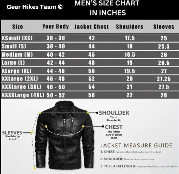 MEN BLACK LEATHER BIKER JACKET ADAMS
