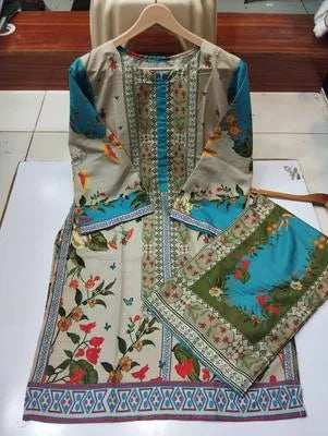LEAFS DESIGN ELEGANT FRONT AND BACK PRINTED SHIRT AND PRINTED FLAPPER 2 PEACE