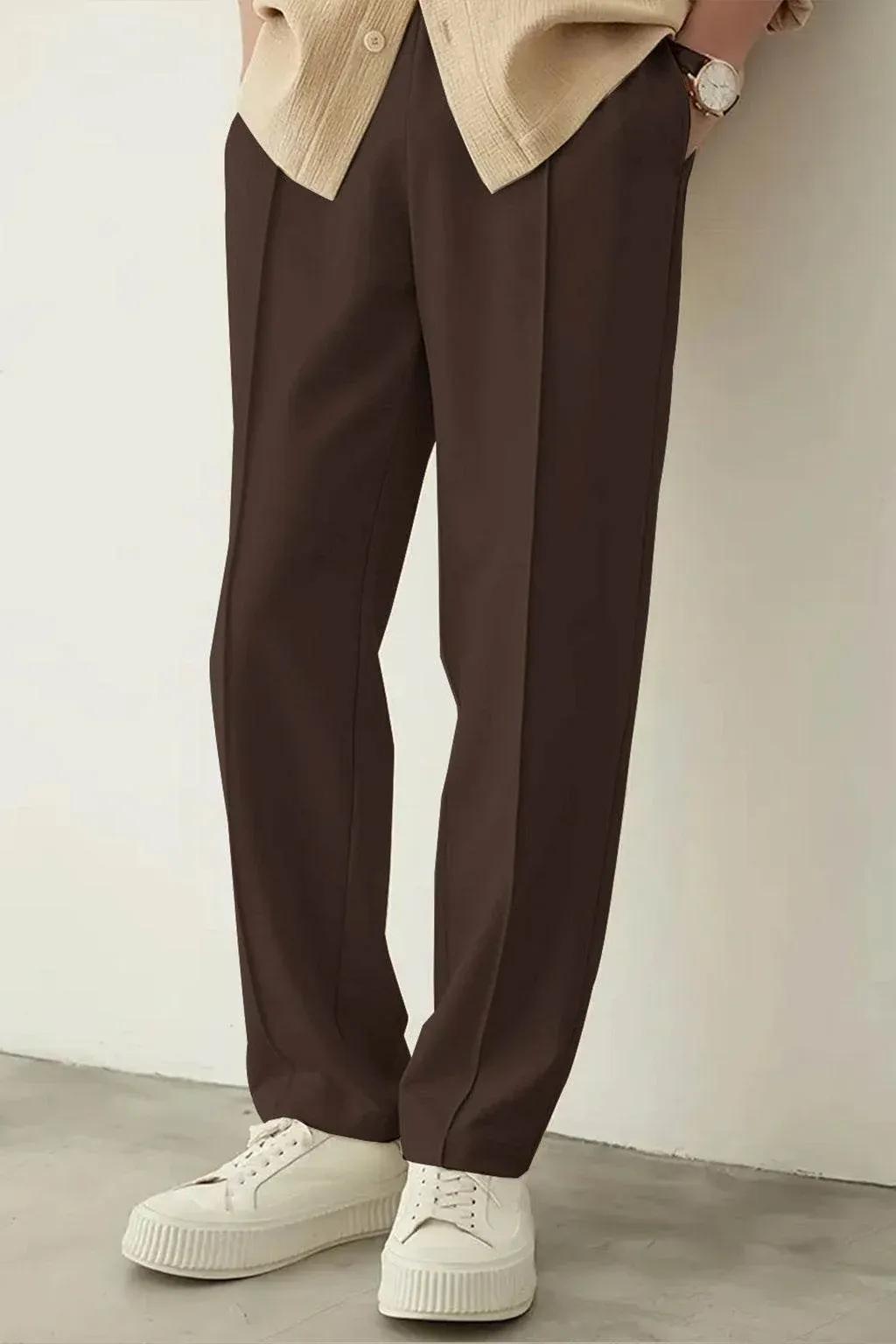 Pleated straight Fit Trousers