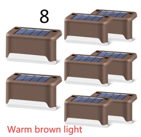Imported Upgrade Waterproof LED Solar Fence Patio Stairs Garden Pathway Step Yard