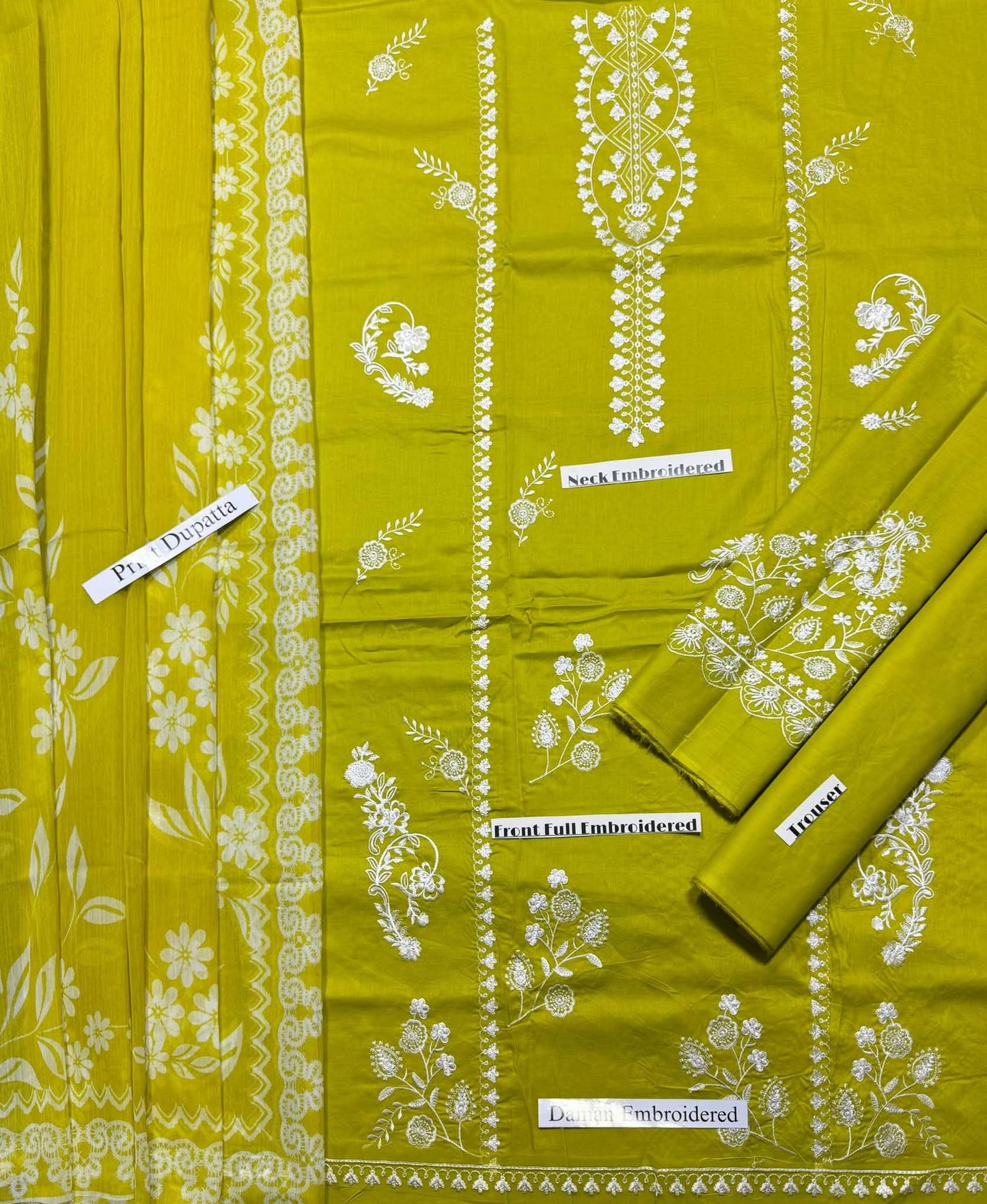 SUMMER LAWN UNSTITCHED3pc HEAVY EMBROIDERED