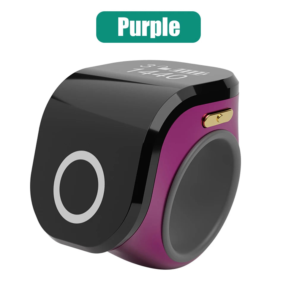 Smart Tasbih Tally Counter OLED Digital, Zikr Ring Finger Waterproof USB Counters Prayer