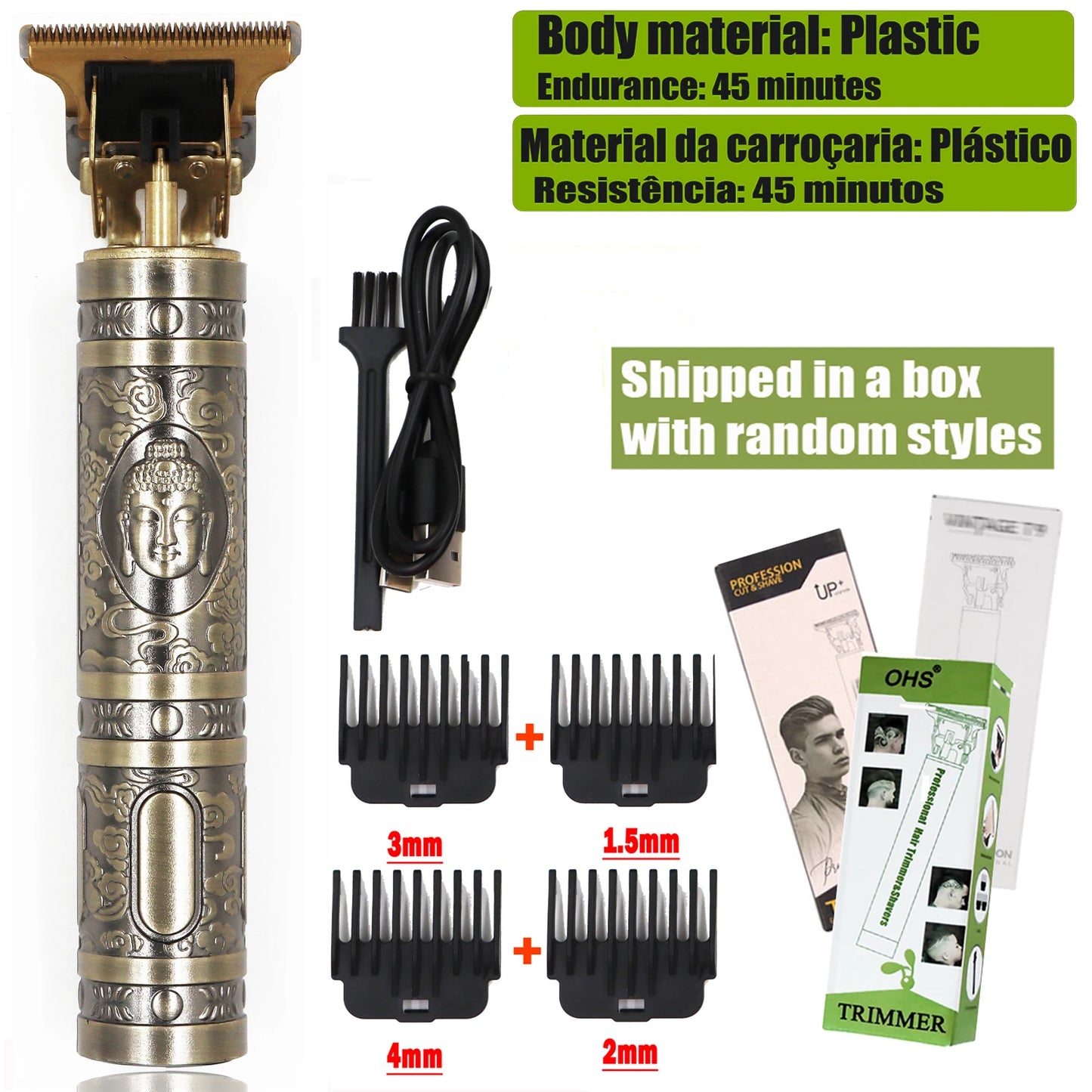 Vintage T9 Hair Clipper Beard Shaving Body Hair Trimmer Clippers Electric Men Haircut 000mm
