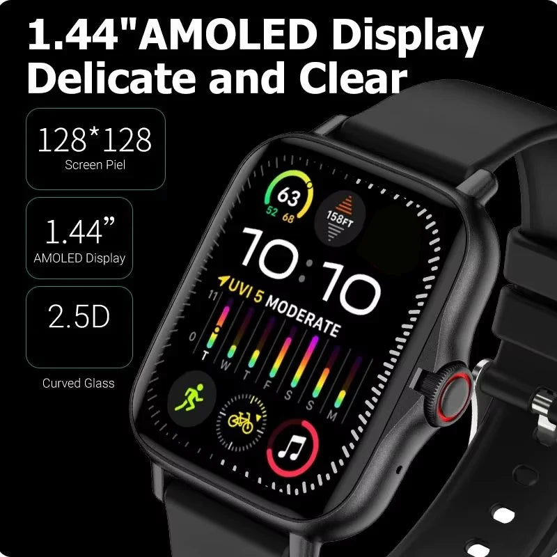 2025 Smart Watch with Bluetooth Call – 1.44" Color Screen, multi-language and social apps