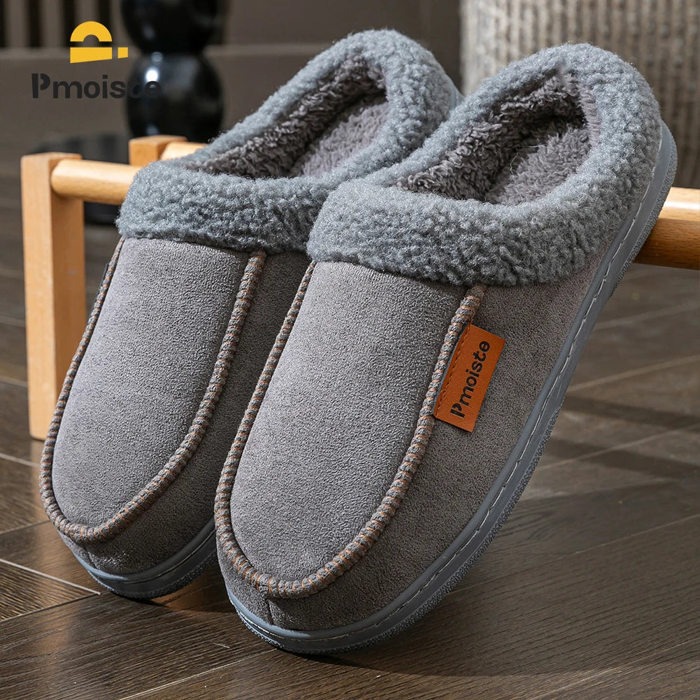 Men's winter Suede Sole Non Slip Durable Soft Warm Memory Foam Cushion
