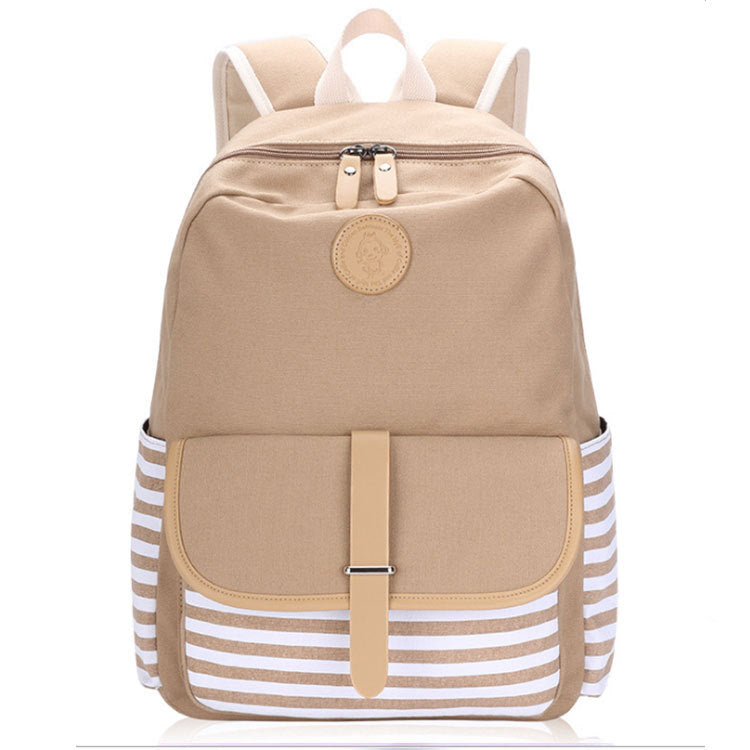 Girls imported canvas school bag pack with strips