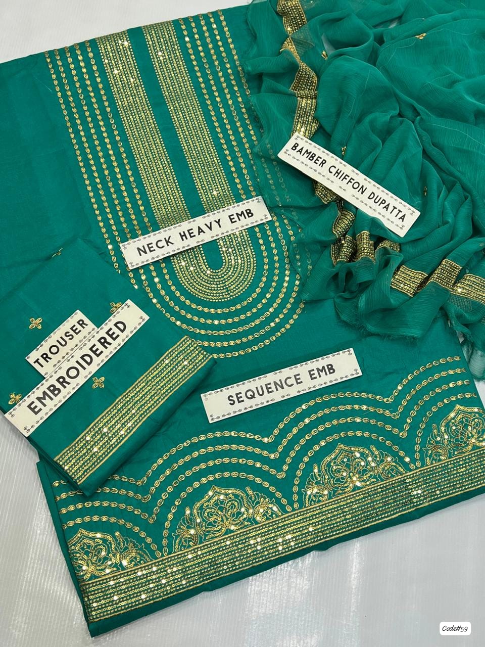 New Lawn/cotton Hit Traditional Fully Sequence Embroidered