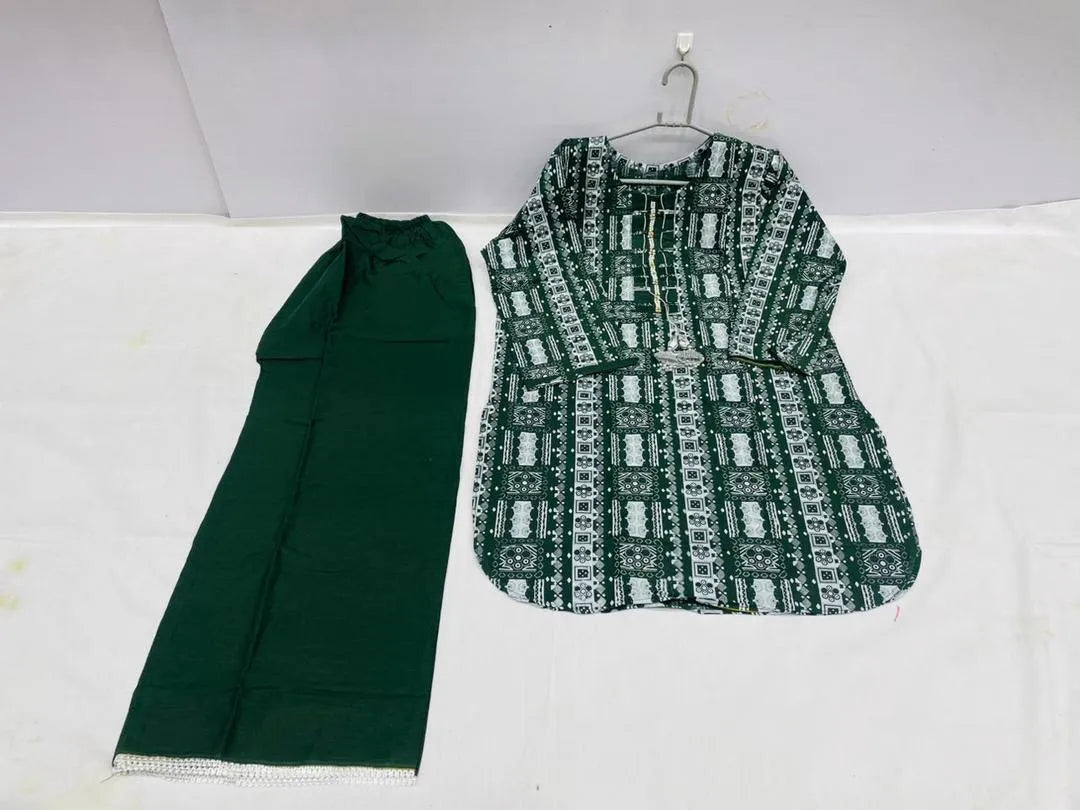 Cotton Lawn Kurta with wide western pants