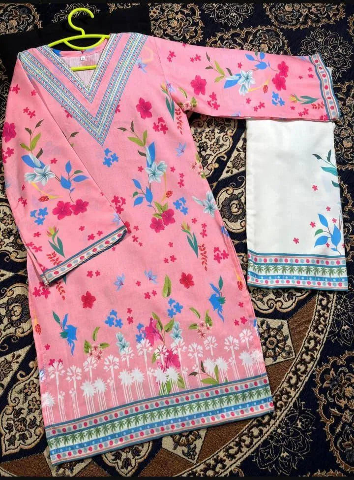 Pink kurta shalwar suit for girls 5-12 years
