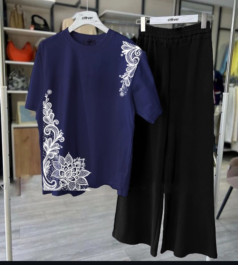 New Cotton Jersey,Flower Printed Night Suits for Girls and Women