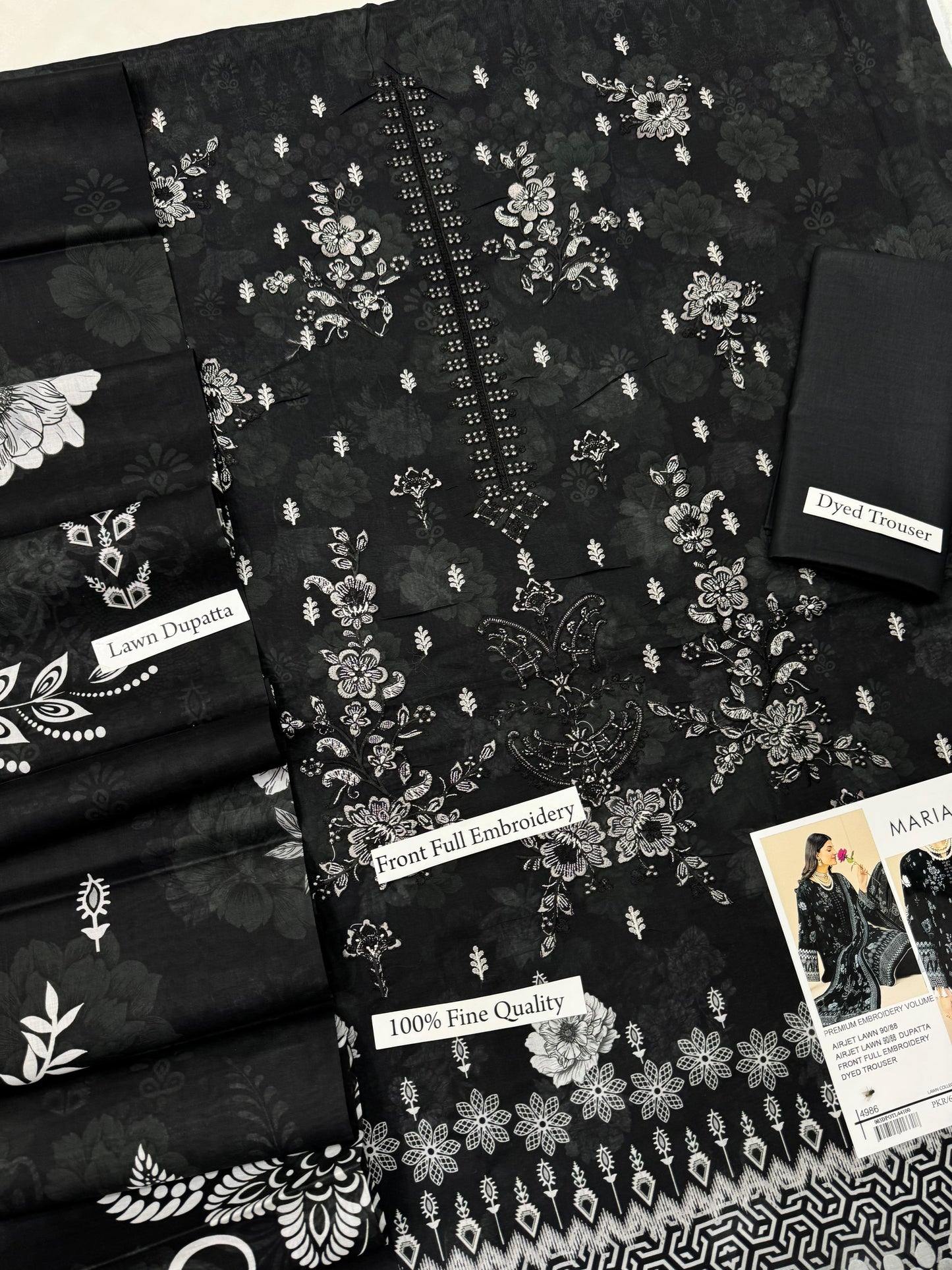 MARIA.B digital printed and Front head embroidered Lawn, new arrival