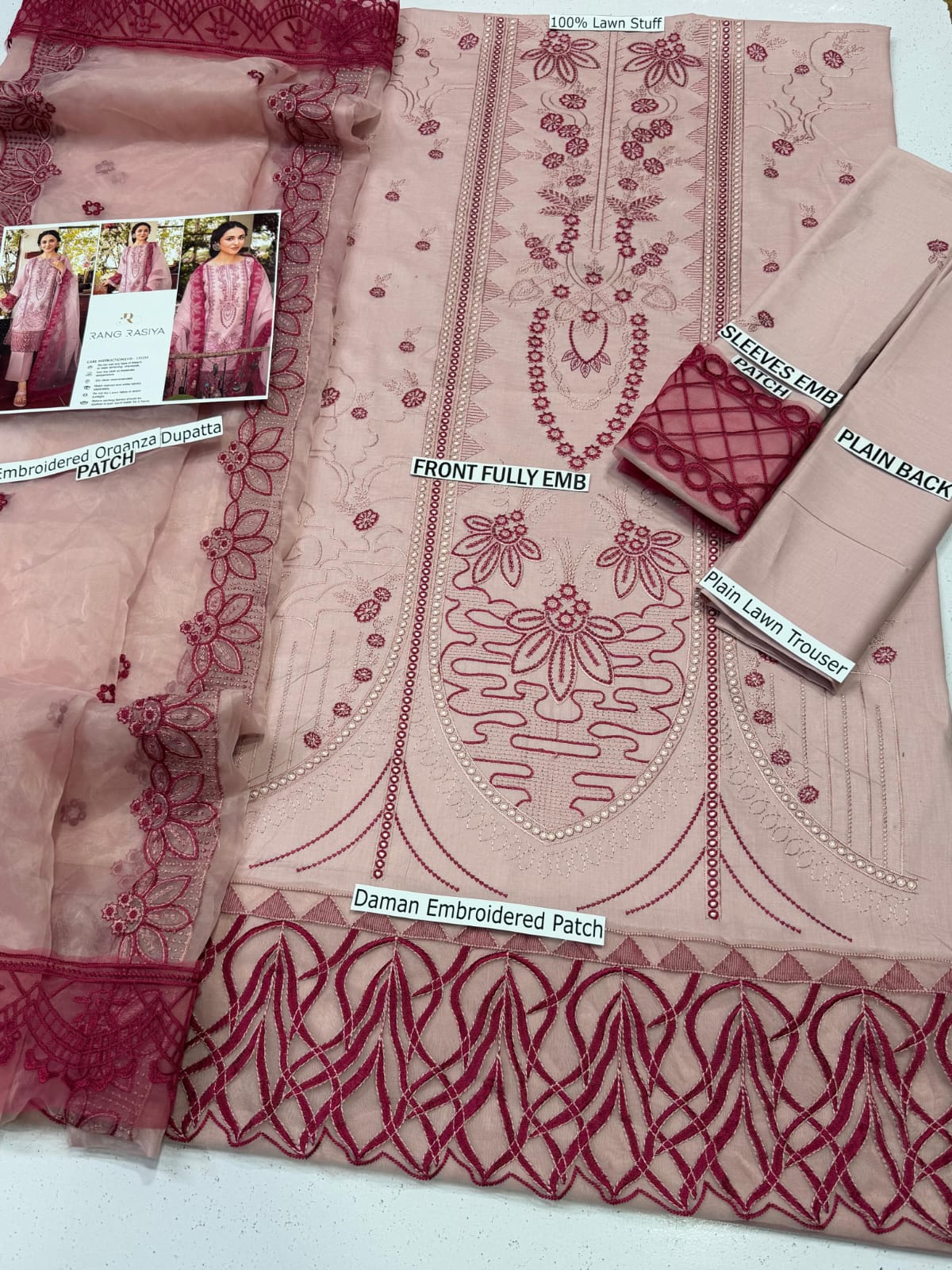 RANG RASIYA lawn embroidered suit