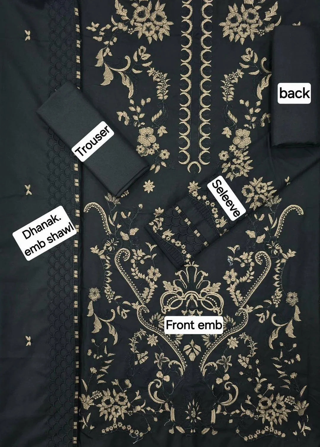 Women's embroidered unstitched dress winter collection