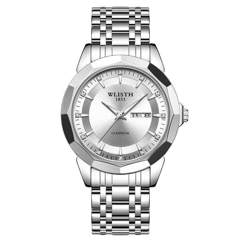 Watch Men's New Waterproof Sports Stainless Steel Belt Luminous Quartz Watch Student Fashion Trend Men's Watch Non-Mechanical Trend