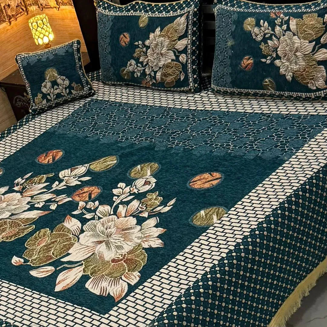 Velvet Jacquards embroidered soft bed sheet