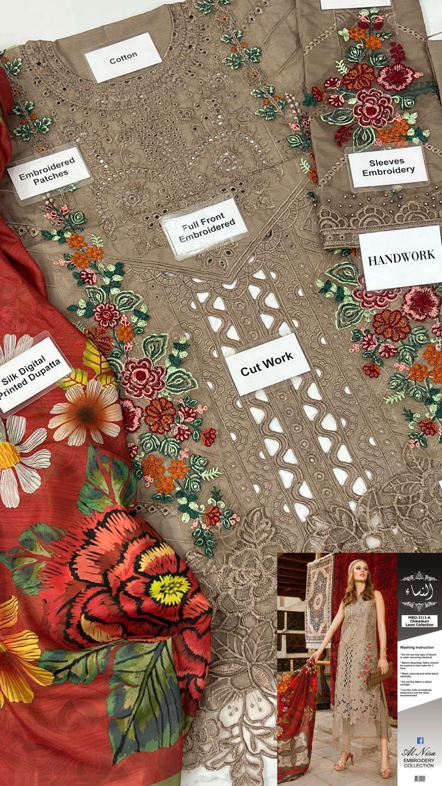 Alnisa : Chikankari Lawn Collection 2k26 D2313