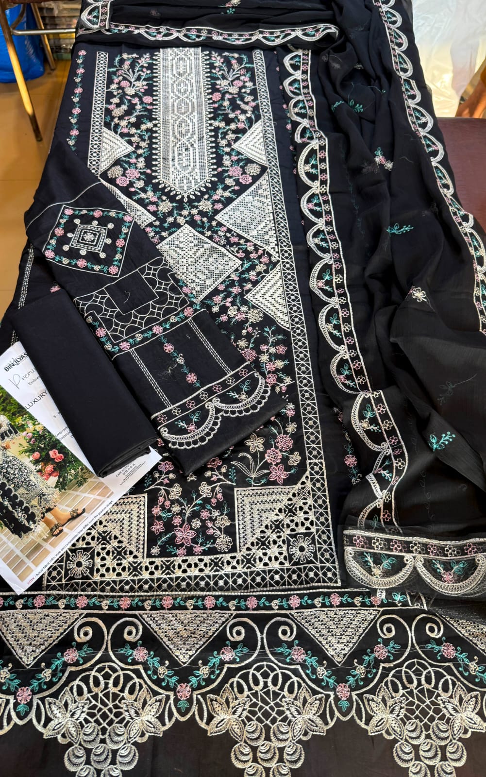 BIN ILLYAS Premium Lawn Suit with Chiffon Embroidered Dupatta