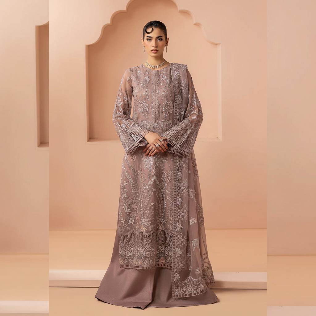 Chiffon embroidered