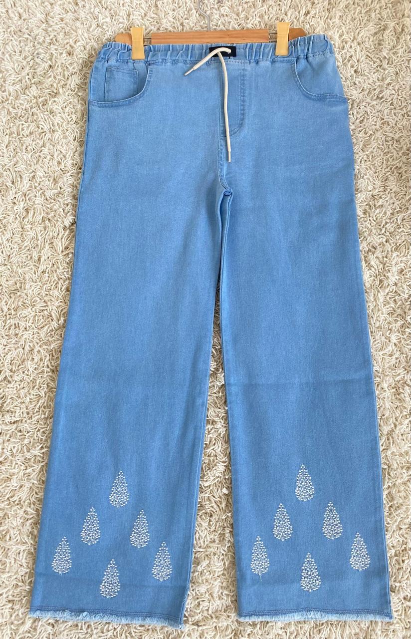 π« *New Embroidery baggy style denim jeans* β¨