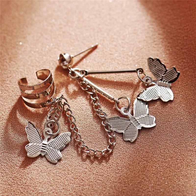 Butterfly hanging ear ring