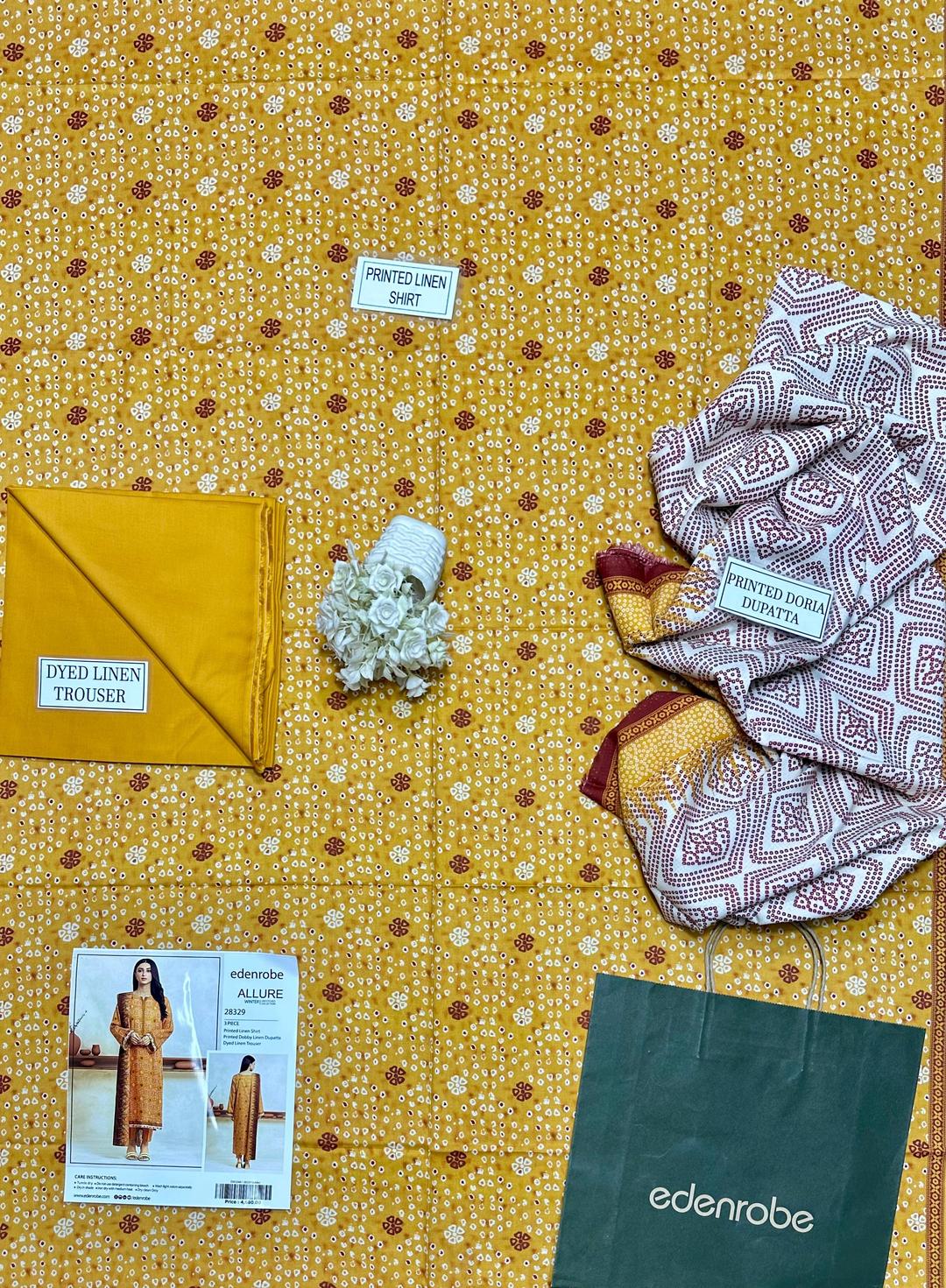 3 Piecess unstitched Linen printed suit