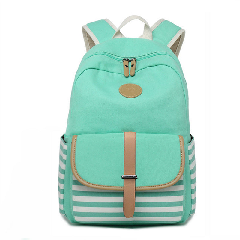Girls imported canvas school bag pack with strips