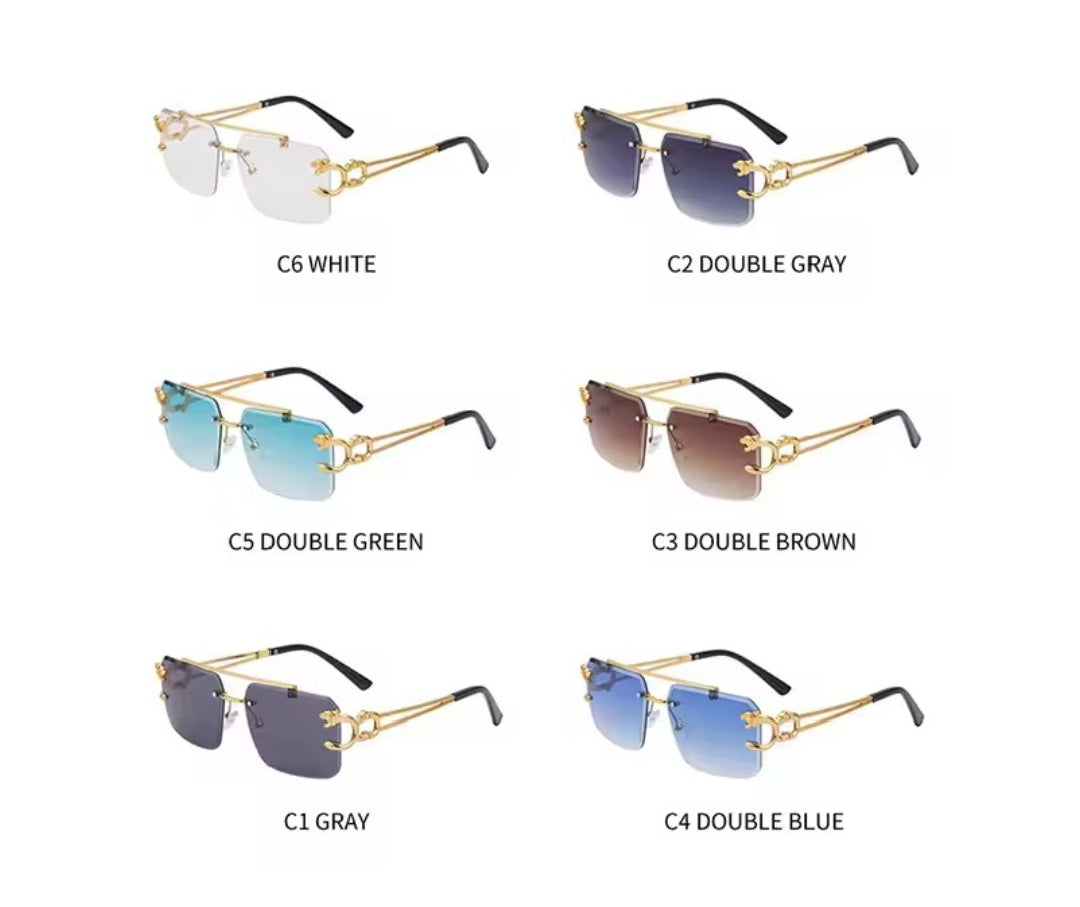 Sunglasses double bridge gradient occean film shades UV 400