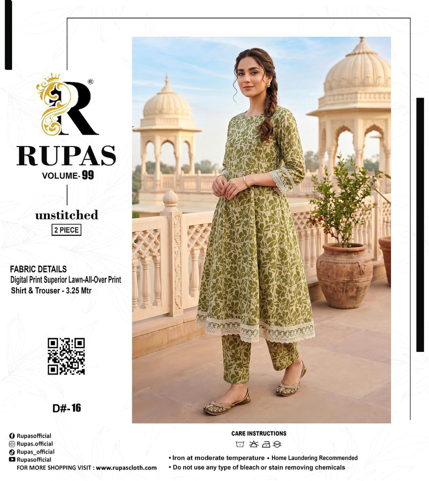 RUPAS, Digital Print Superior Lawn All-Over Print Shirt & Trouser