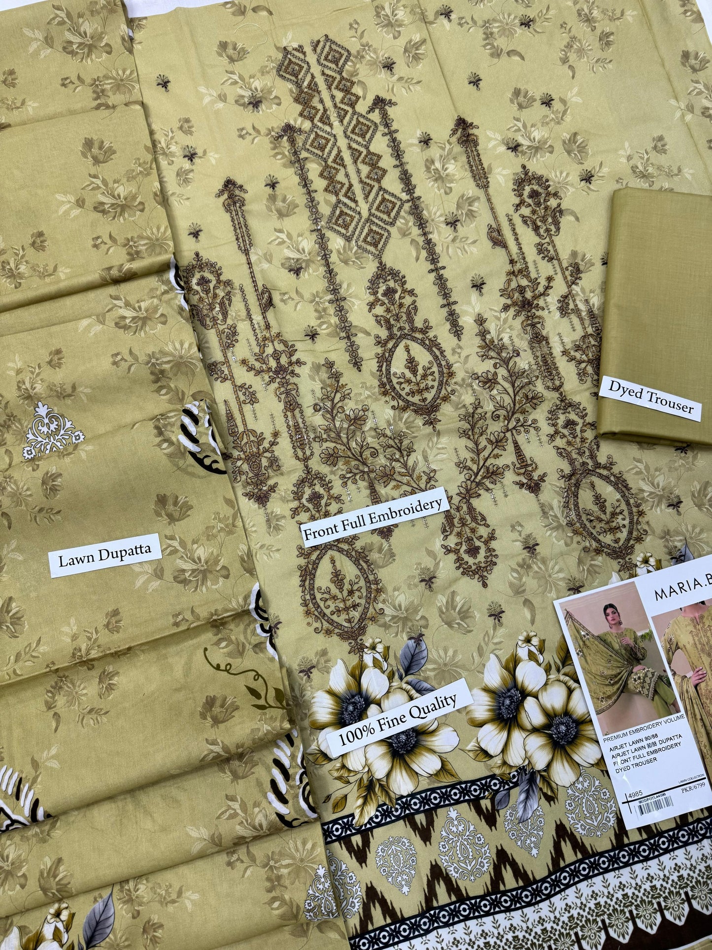 MARIA.B digital printed and Front head embroidered Lawn, new arrival