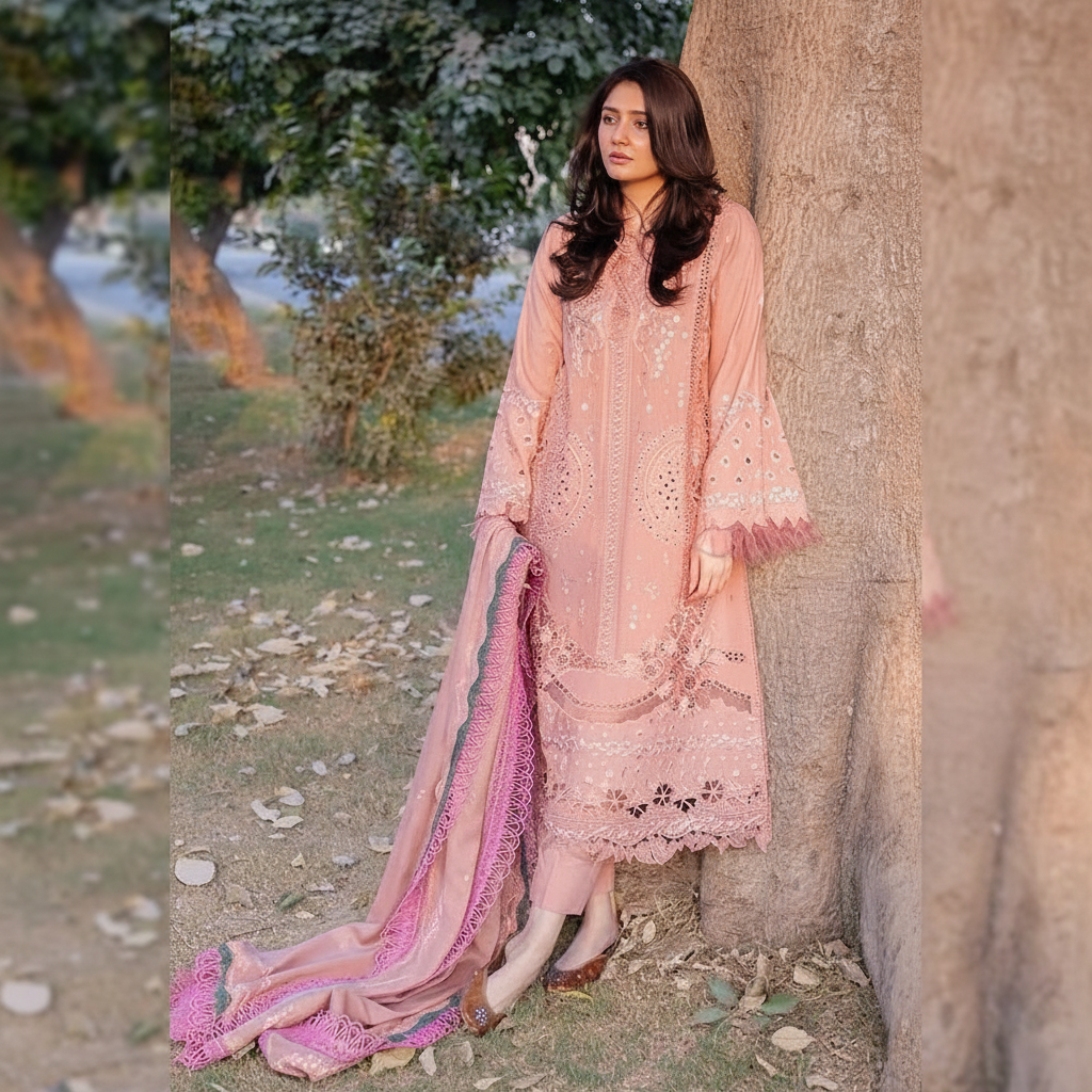 BIN ILLYAS- embroidered Lawn