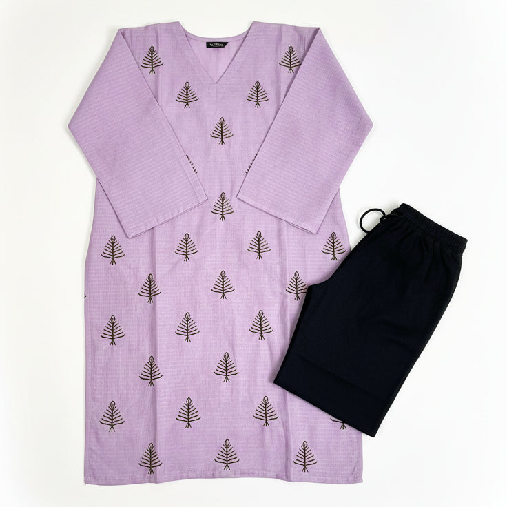 summer cotton embroided Top with baggy Jean