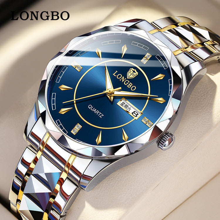 Longbo Brand Men's Quartz Waterproof Watch: Simple Casual Couple Watch.