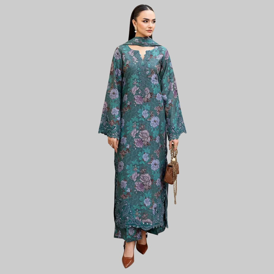 RAMSHA Comfortable Partywear lawn with dupatta