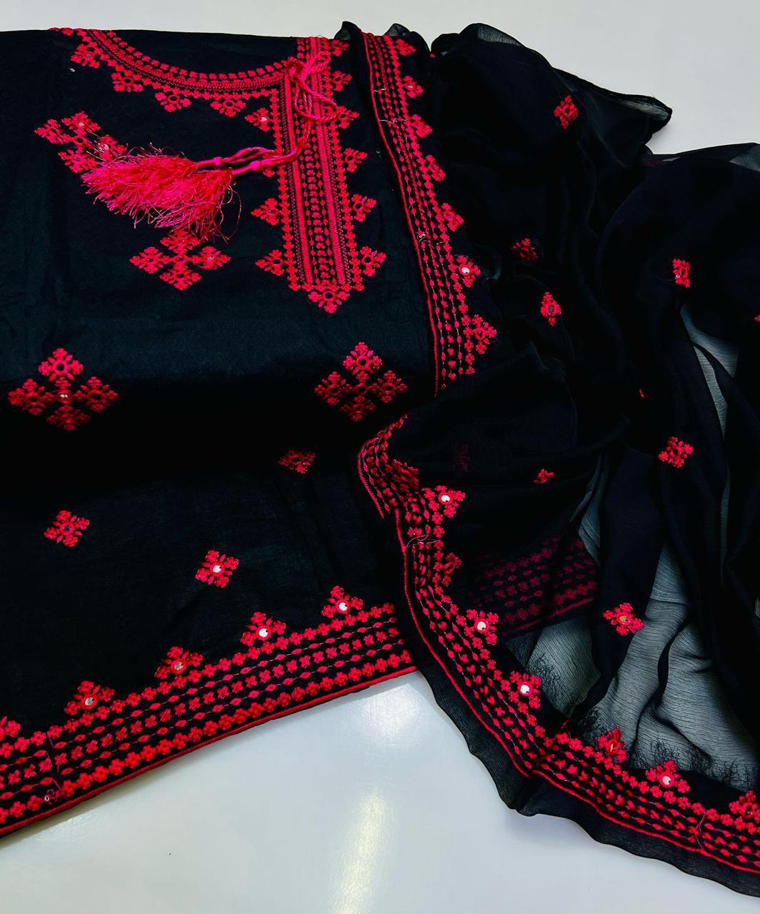 New arrival Lawn, cross Stitch side gala,9mm, Embroidered