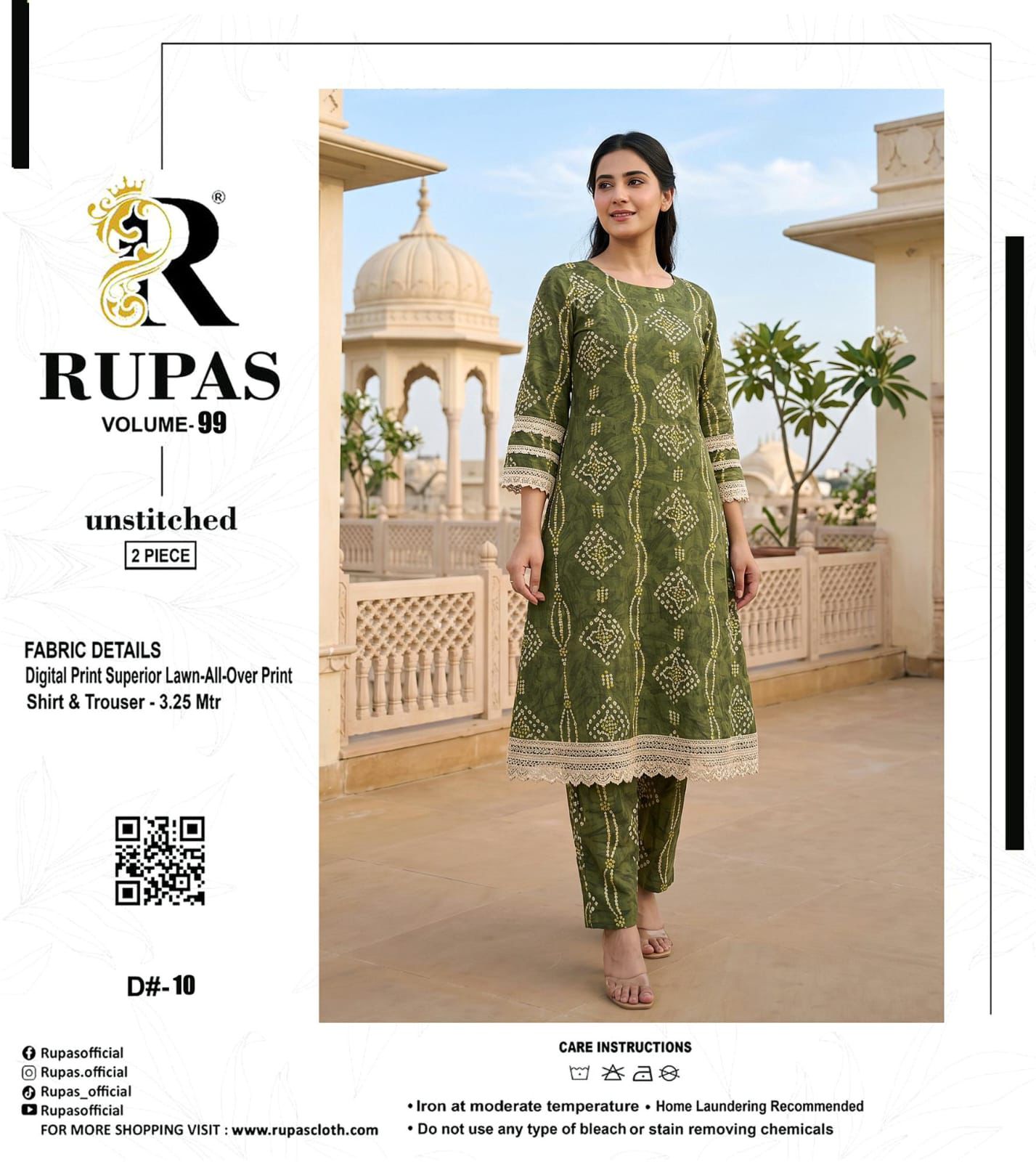 RUPAS, Digital Print Superior Lawn All-Over Print Shirt & Trouser