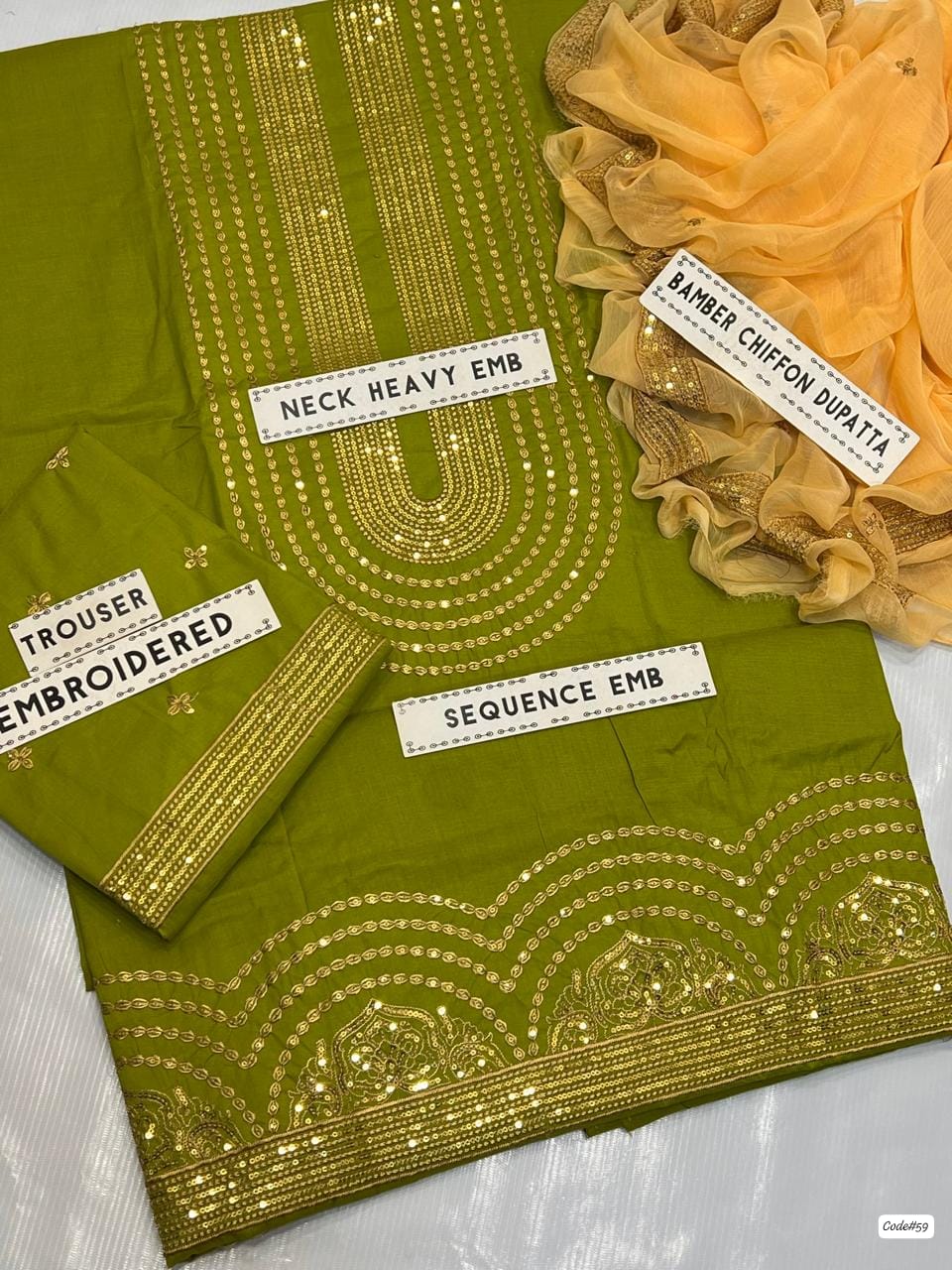 New Lawn/cotton Hit Traditional Fully Sequence Embroidered