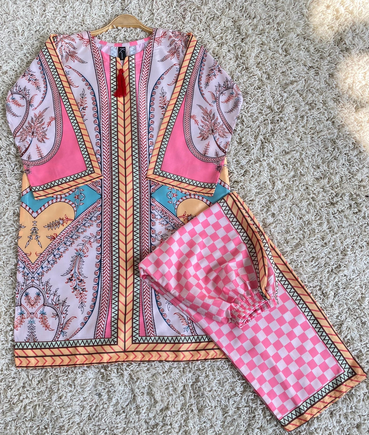 New arrival stitched 2 PCs printed shirt, trouser