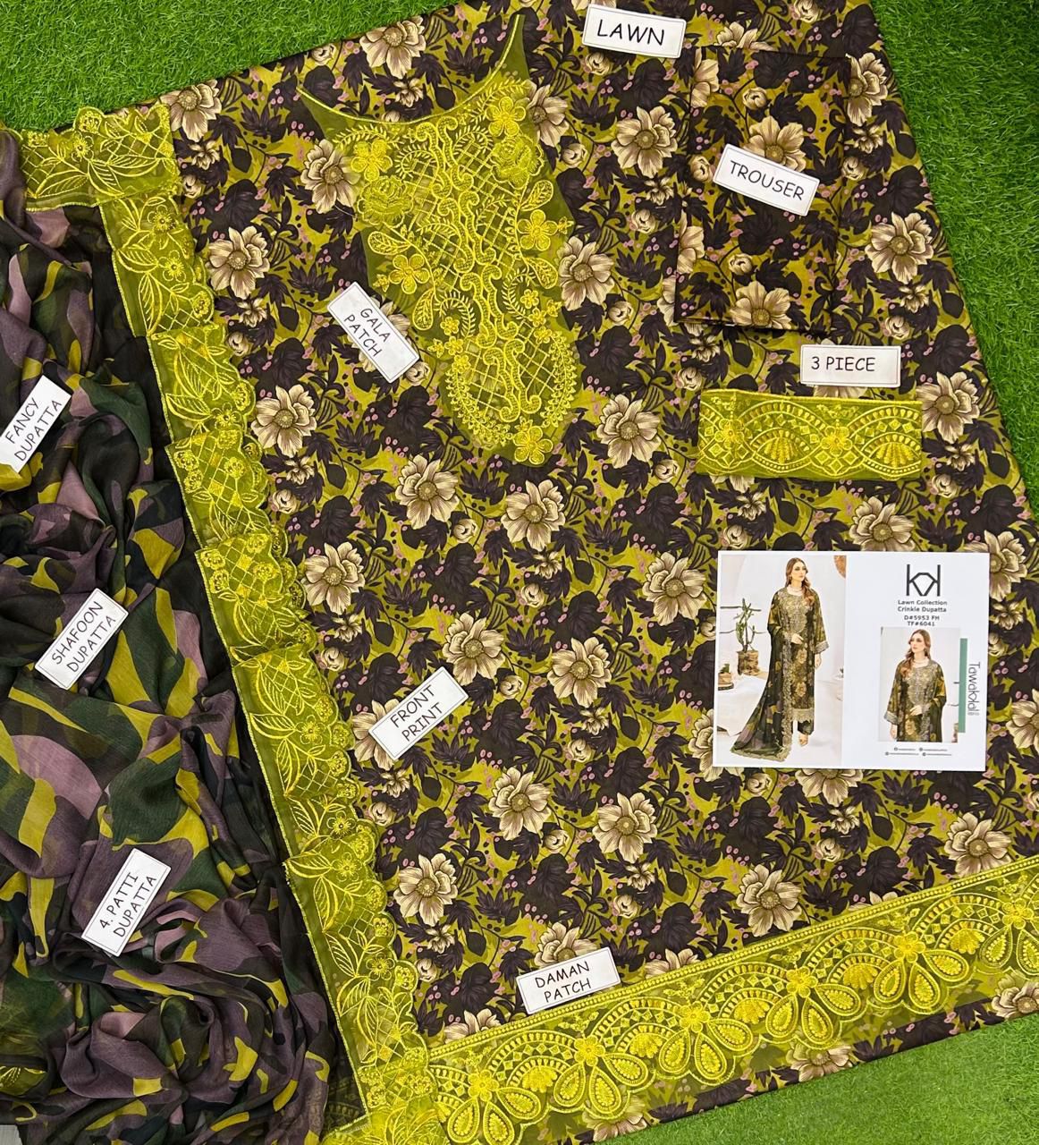 Tawakal printed lawn 90/70*
*03PCS unstitched dress*
