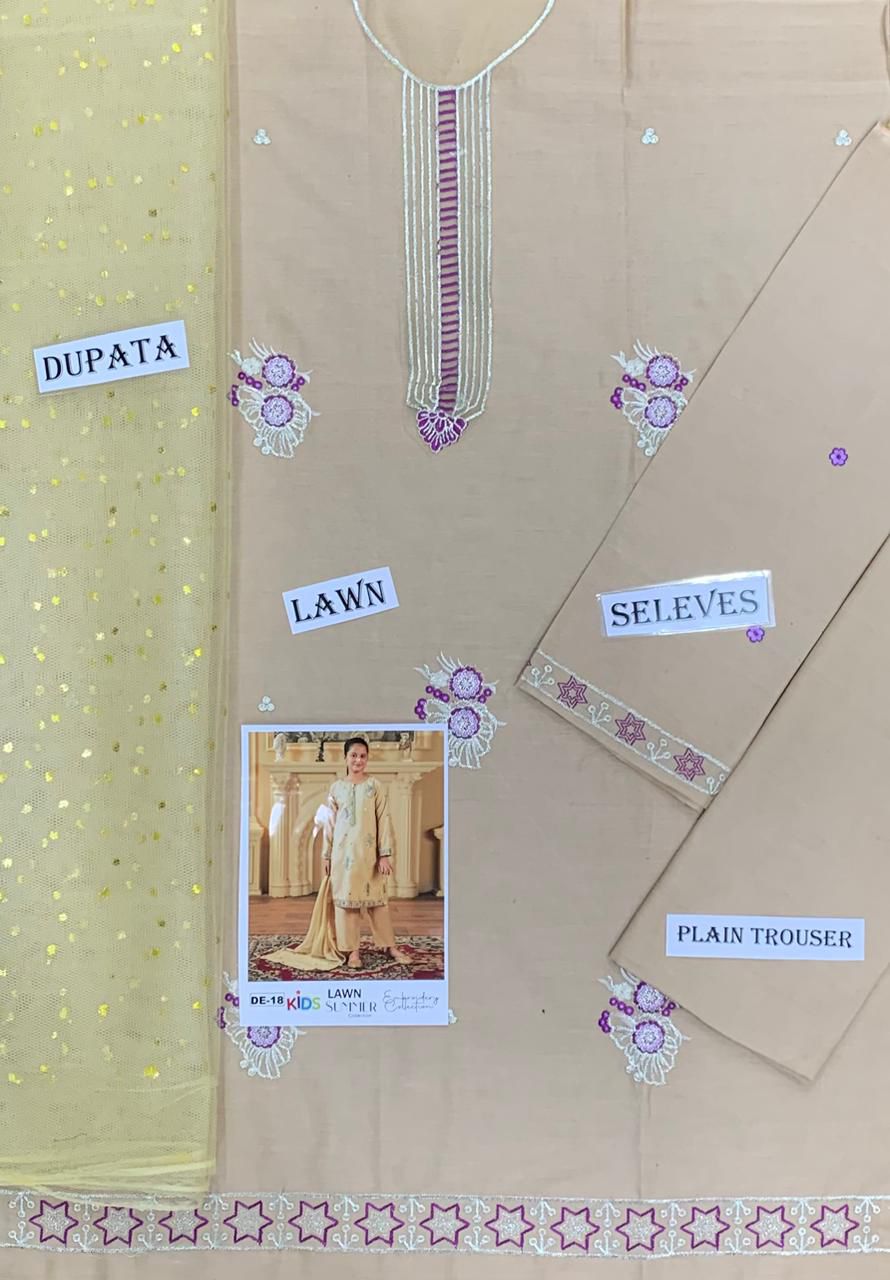 Lawn Eid collection 3pc Kids