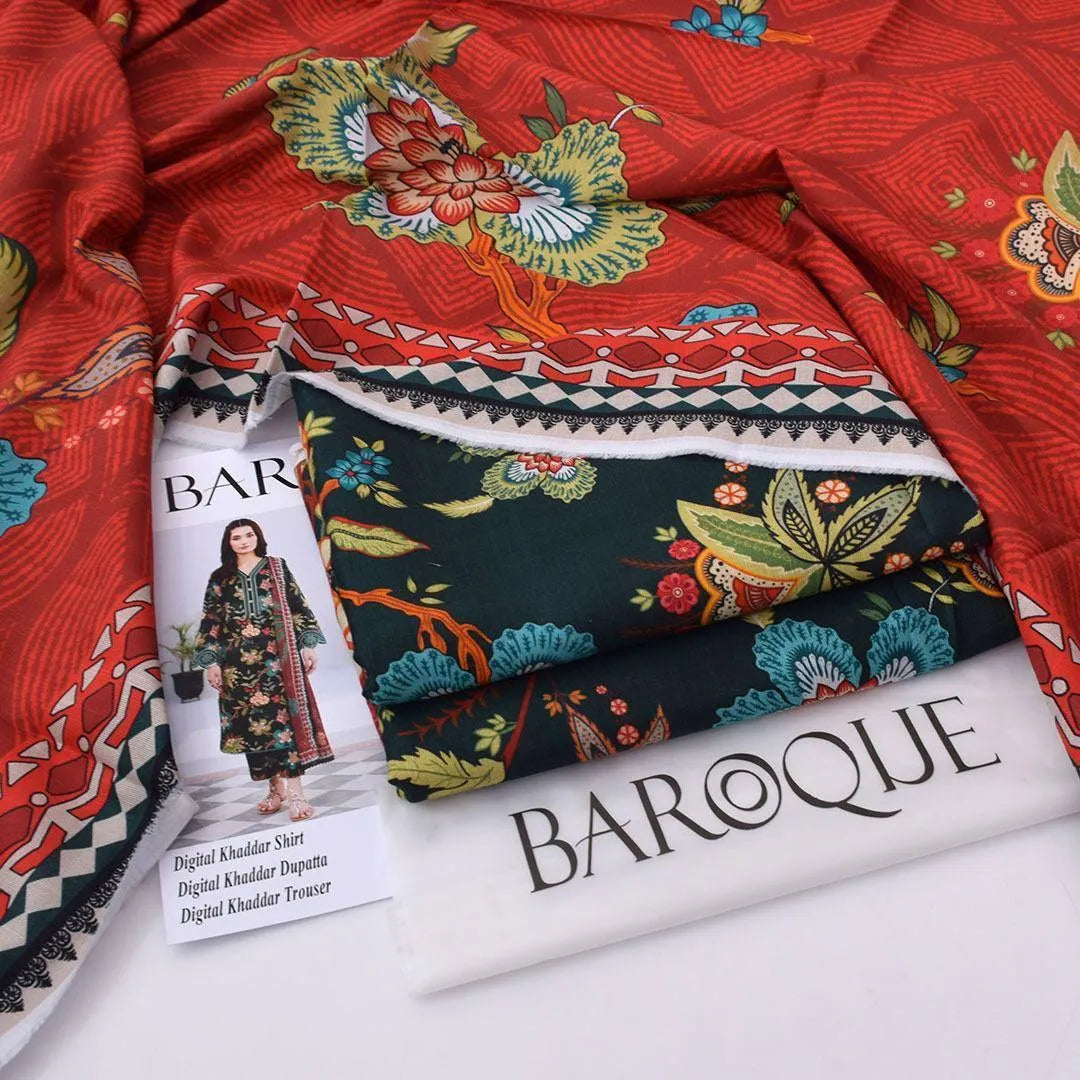Women's unstitched Khaddar digital print 3PCS