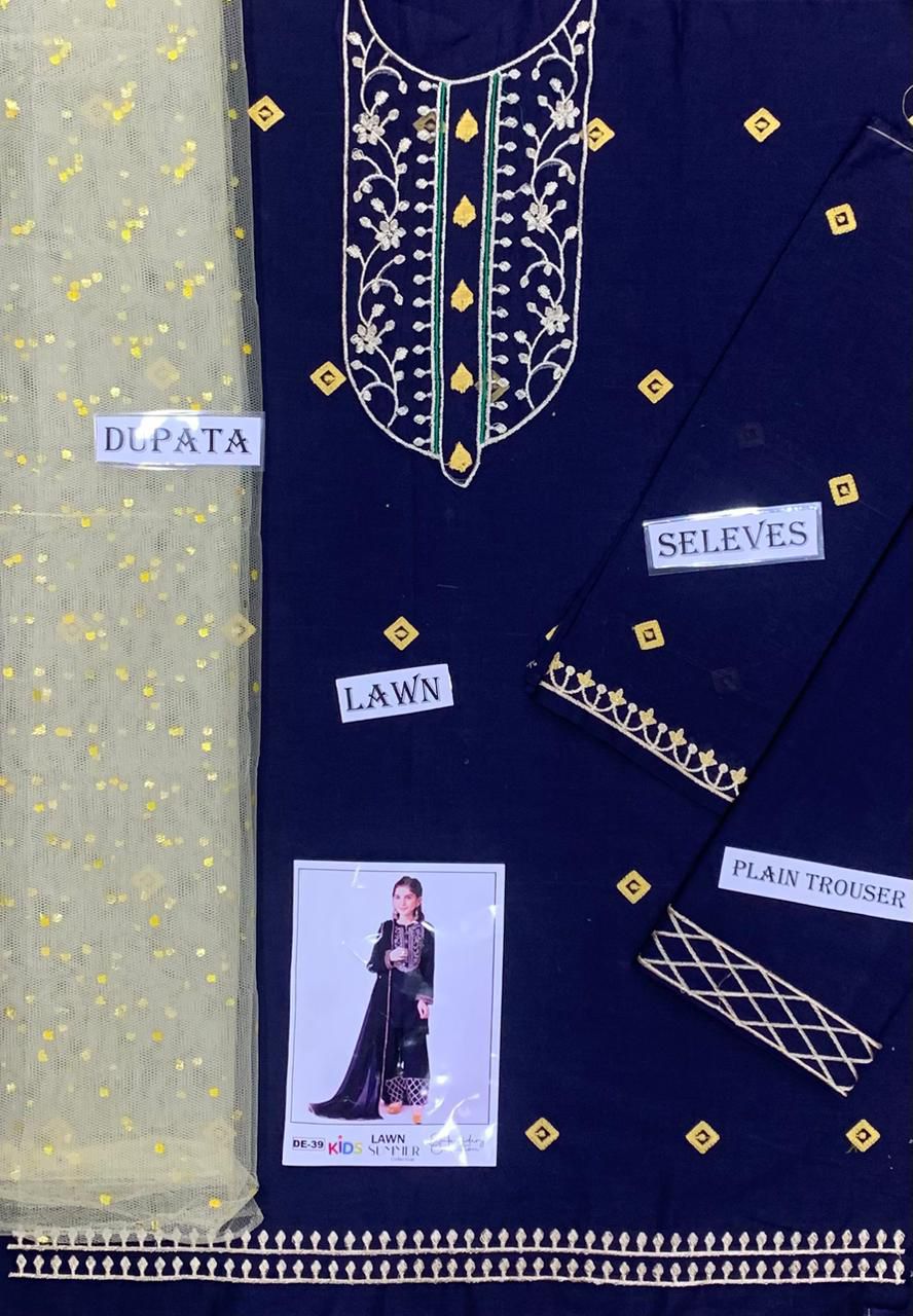 Lawn Eid collection 3pc Kids