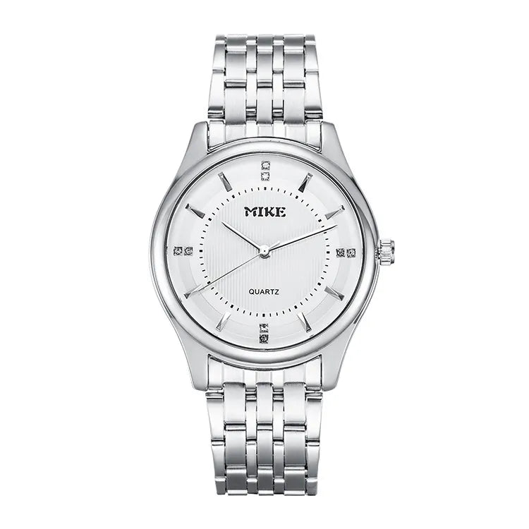 MK MIKE waterproof quartz, steel band for men,women, suitable for business and casual wear.