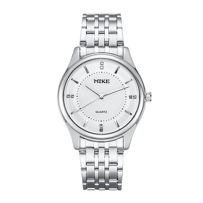 MK MIKE waterproof quartz, steel band for men,women, suitable for business and casual wear.