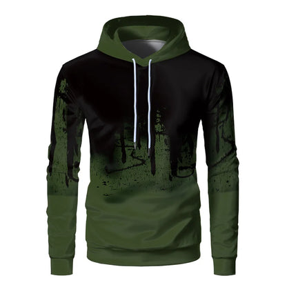 cross-border new 3D digital inkjet hoodie sweatshirt fleece loose men's sweater