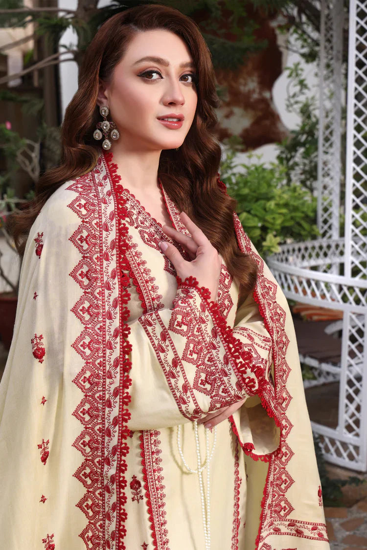 ASIM JOFA-3PC Dhanak Embroidered shirt and trouser, shawl