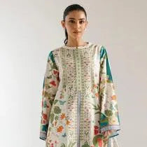 LEAFS DESIGN ELEGANT FRONT AND BACK PRINTED SHIRT AND PRINTED FLAPPER 2 PEACE