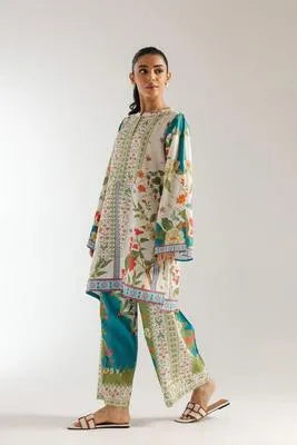 LEAFS DESIGN ELEGANT FRONT AND BACK PRINTED SHIRT AND PRINTED FLAPPER 2 PEACE