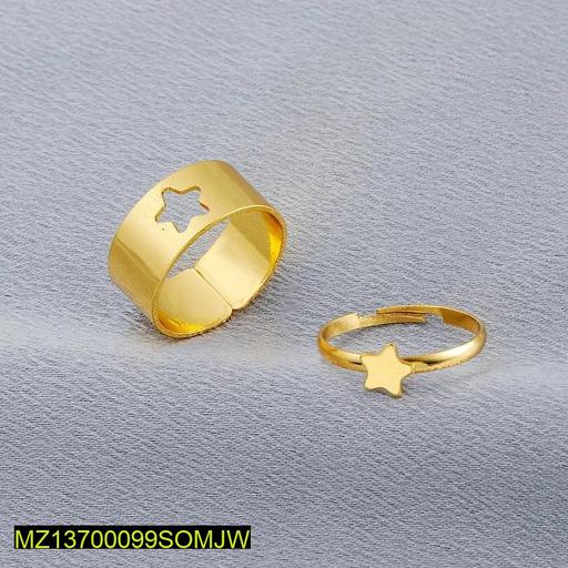 2 Pcs Trendy Couple Star Rings
