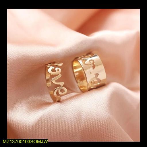 2 Pcs Trendy Couple Love Rings