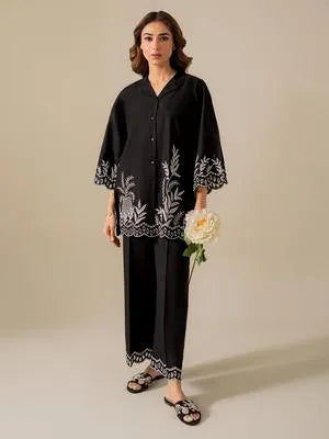 Women's Stitched Cotton Embroidered Shirt And Trouser 2 Pcs